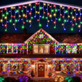 95FT Christmas Icicle Lights Outdoor Non-Connectable Multicolor