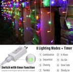 95FT Christmas Icicle Lights Outdoor Non-Connectable Multicolor, alternate view 3