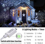 95FT Christmas Icicle Lights Outdoor Non-Connectable White, alternate view 2
