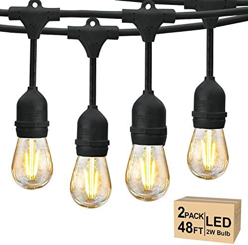 96 FT Outdoor String Lights 2W, Patio Light for Outside Waterproof