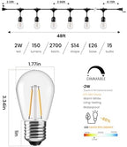 96 FT Outdoor String Lights 2W, Patio Light for Outside Waterproof, alternate view 2