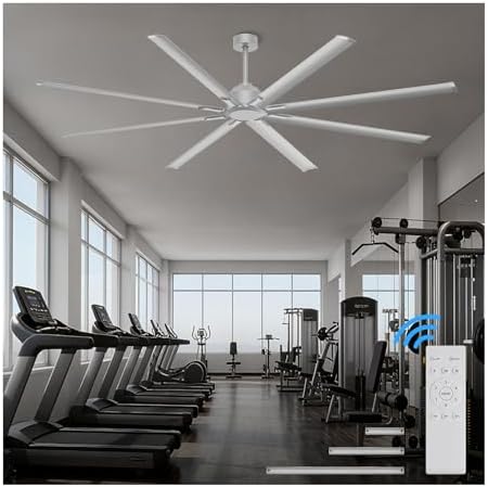 96 Inch Industrial Ceiling Fan, Large Commercial HVLS Shop Ceiling Fan for Garage Gatio Gym, Big Assed Ceiling