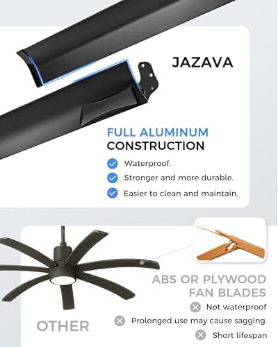 96 Inch Industrial Ceiling Fan with Light, Aluminum Blades, Black in Matte Black, alternate view 2