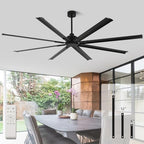 96 Inch Industrial Ceiling Fans without Lights, Large Ceiling Fan with 8 Reversible Aluminum Blades, 6 Speed