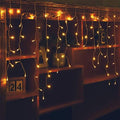 96 LED Icicle Lights for Outside, Warm White 11.4 FT Long in Warm White