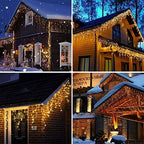 96 LED Icicle Lights for Outside, Warm White 11.4 FT Long in Warm White, alternate view 6
