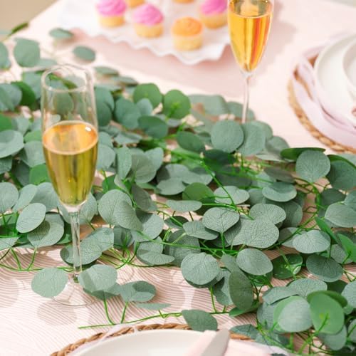 96Pcs Eucalyptus Garland, Artificial Eucalyptus Leaves Table Greenery Garland Wreath Vines for Wedding Party, alternate view