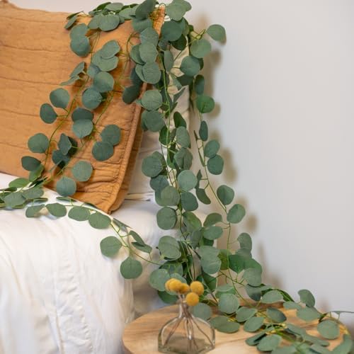96Pcs Eucalyptus Garland, Artificial Eucalyptus Leaves Table Greenery Garland Wreath Vines for Wedding Party, alternate view