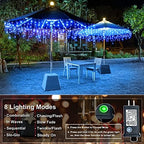 98FT 1216 LED Icicle Lights for Outside, 8 Modes 228 Drops, Blue in Blue, alternate view 3