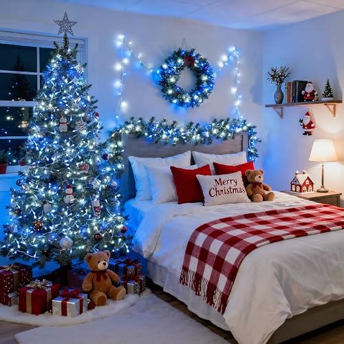 99 Ft 300 LED White Christmas Lights Indoor String Lights Plug in, alternate view 3