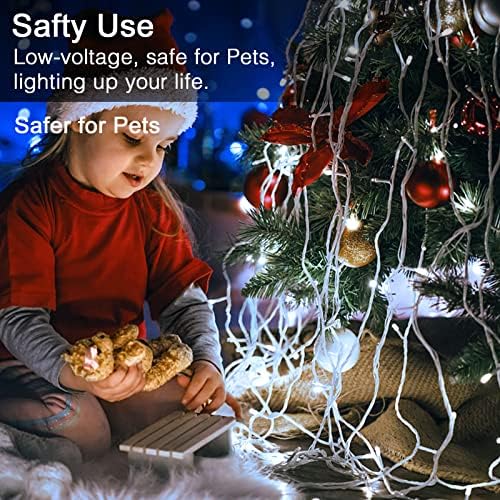 99 Ft 300 LED White Christmas Lights Indoor String Lights Plug in, alternate view 6