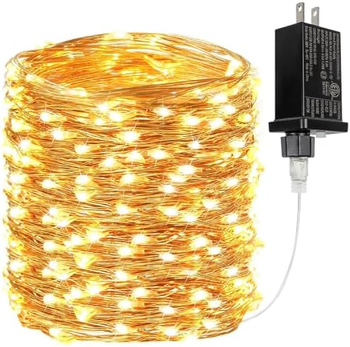 99FT 300 LED Fairy Lights Plug in, Extra-Long Twinkle Lights Warm White