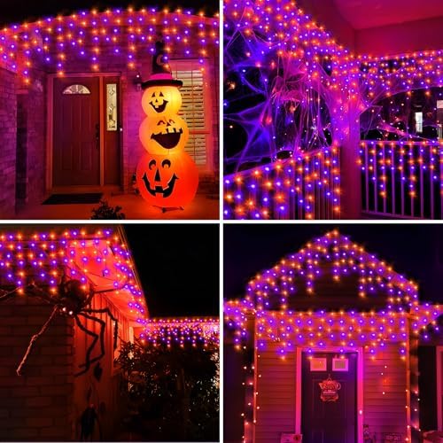 99FT 960 LED Orange Purple Halloween Lights Outdoor for Decor, alternate view 5
