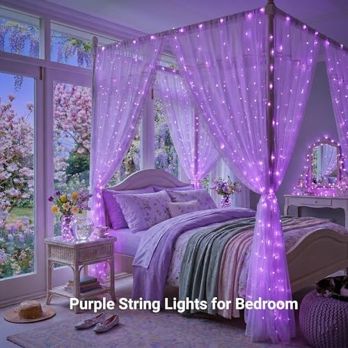 99Ft Purple Halloween Lights, 300 LED Purple Christmas Lights, alternate view 2