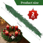 9Ft 2Pcs Artificial Norfolk Pine Garland, Real Touch Faux Greenery for Fireplace Mantel Staircase Wall, alternate view 2