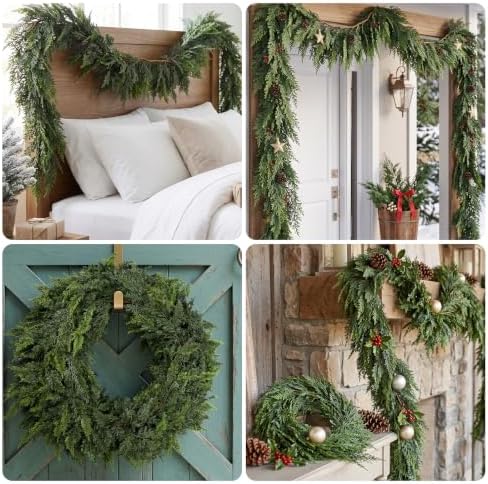 9FT Artificial Cedar Garland for Christmas Decoration, alternate view 6