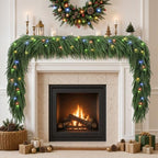 9FT Artificial Christmas Garland with Lights, Norfolk Pine Garland, alternate view 4