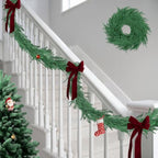 9Ft Artificial Norfolk Pine Garland, Real Touch Faux Greenery for Fireplace Mantel Staircase Wall, Christmas, alternate view
