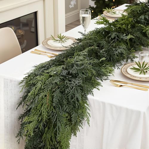 9FT Artificial Real Touch Christmas Cedar Garland Decoration