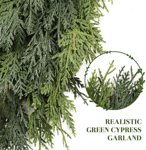 9FT Artificial Real Touch Christmas Cedar Garland Decoration, alternate view 3