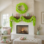 9Ft Christmas Cedar Garland, Lime Green Real Touch Christmas Decorations, alternate view 2