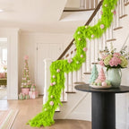 9Ft Christmas Cedar Garland, Lime Green Real Touch Christmas Decorations, alternate view 5