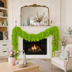 9Ft Christmas Cedar Garland, Lime Green Real Touch Christmas Decorations, alternate view 7
