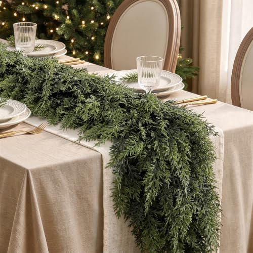 9FT Christmas Garland, Encrypting Real Touch &Full Cedar Garland