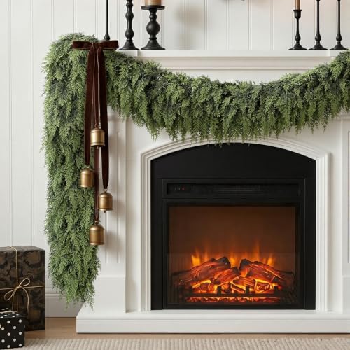 9FT Christmas Garland, Encrypting Real Touch &Full Cedar Garland, alternate view 2