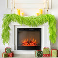 9FT Christmas Garland Norfolk Pine Garland Real Touch Artificial Christmas Lime Green Xmas Garland for Mantle