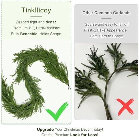 9FT Christmas Norfolk Pine Garland, alternate view 5
