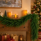 9FT Christmas Norfolk Pine Garland, Real Touch Artificial Greenery Garland, Realistic Faux Pine Garlands for, alternate view