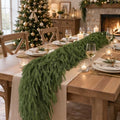 9FT Christmas Norfolk Pine Garland, Real Touch Soft Mantel Decor in Green