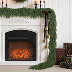 9FT Christmas Norfolk Pine Garland, Real Touch Soft Mantel Decor in Green, alternate view 2