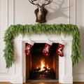 9FT Extra Full Christmas Garland Real Touch Cedar Garland Lush Artificial Faux Greenery Winter Garlands for