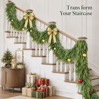 9FT Extra Full Christmas Garland Real Touch Cedar Garland Lush Artificial Faux Greenery Winter Garlands for, alternate view 3