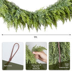 9FT Extra Full Christmas Garland Real Touch Cedar Garland Lush Artificial Faux Greenery Winter Garlands for, alternate view 4