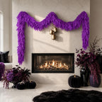 9Ft Halloween Cedar Garland, Purple Real Touch Soft Christmas Decorations