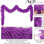 9Ft Halloween Cedar Garland, Purple Real Touch Soft Christmas Decorations, alternate view 6