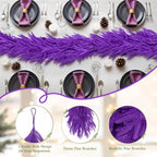 9FT Halloween Norfolk Pine Garland Real Touch Artificial Christmas Purple Xmas Garland for Mantle, Table Holiday, alternate