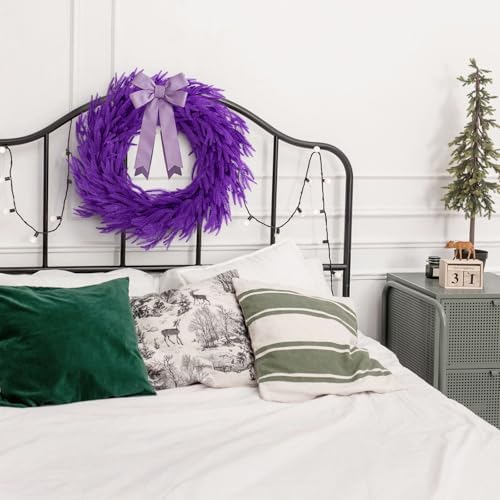 9FT Halloween Norfolk Pine Garland Real Touch Artificial Christmas Purple Xmas Garland for Mantle, Table Holiday, alternate