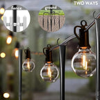 9FT Metal String Light Poles, with Fence Brackets, 4 Pack Metal Poles for Outdoor Lights, Patio, Deck, Yard, alternate view 4