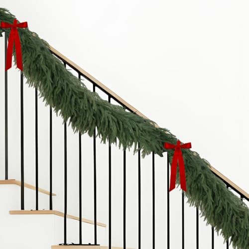 9FT Norfolk Pine Garland, Realistic Artificial Christmas Greenery Decor in Green, alternate view 4