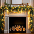 9FT Pre-Lit Christmas Garland with Lights, 50 LED Lighted Artificial Norfolk Pine Garlands, Christmas