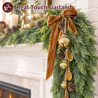 9Ft Prelit Real Touch Cedar Christmas Garland with Lights for Mantle Decor, alternate view 4