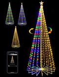 9FT Smart LED Outdoor Christmas Tree Lights Pop Up with Star