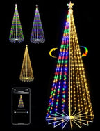 9FT Smart LED Outdoor Christmas Tree Lights Pop Up with Star