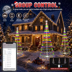 9FT Smart LED Outdoor Christmas Tree Lights Pop Up with Star, alternate view 4