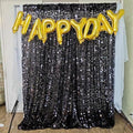 9FTx10FT Black Large Sequin Backdrop for Halloween Party, 1 Panel in 9 ft W x 10 ft L (1 Panel) in Black