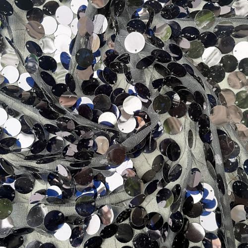9FTx10FT Black Large Sequin Backdrop for Halloween Party, 1 Panel in 9 ft W x 10 ft L (1 Panel) in Black, alternate view 4